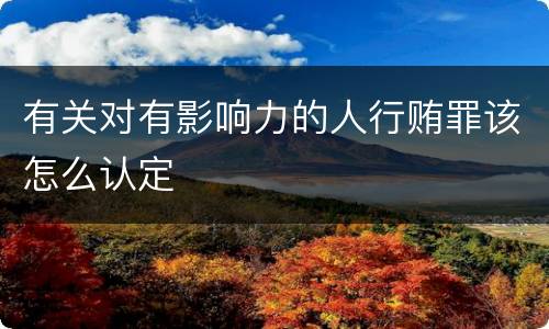 有关对有影响力的人行贿罪该怎么认定