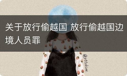 关于放行偷越国 放行偷越国边境人员罪