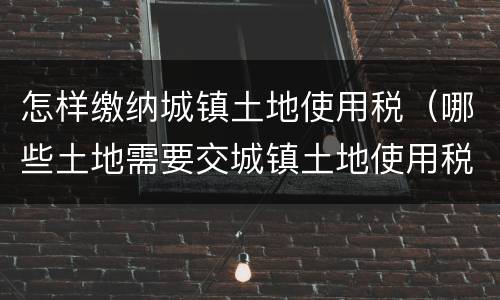 怎样缴纳城镇土地使用税（哪些土地需要交城镇土地使用税）