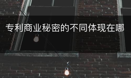 专利商业秘密的不同体现在哪