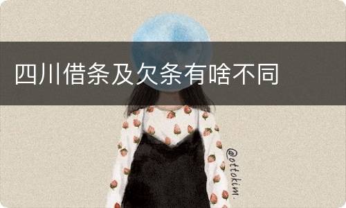 四川借条及欠条有啥不同