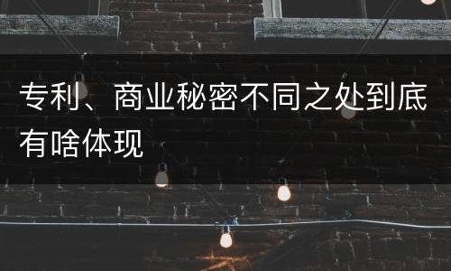 专利、商业秘密不同之处到底有啥体现
