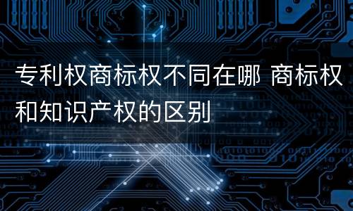 专利权商标权不同在哪 商标权和知识产权的区别