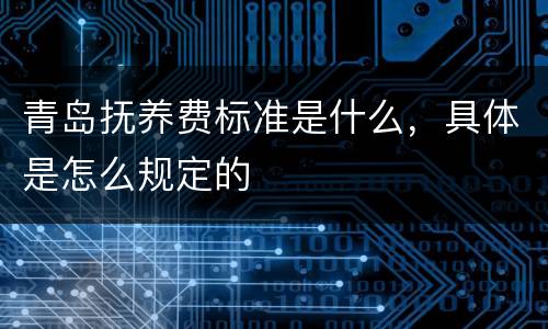 青岛抚养费标准是什么，具体是怎么规定的