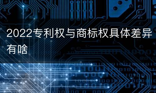 2022专利权与商标权具体差异有啥