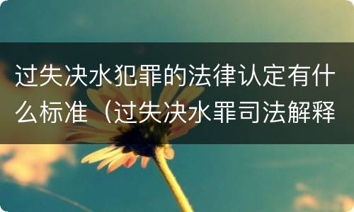 过失决水犯罪的法律认定有什么标准（过失决水罪司法解释）