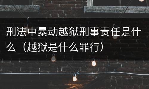 刑法中暴动越狱刑事责任是什么（越狱是什么罪行）