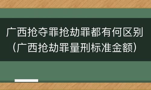 广西抢夺罪抢劫罪都有何区别（广西抢劫罪量刑标准金额）