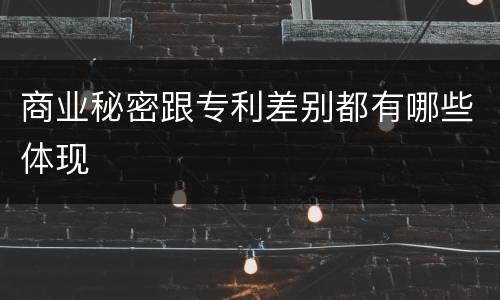 商业秘密跟专利差别都有哪些体现