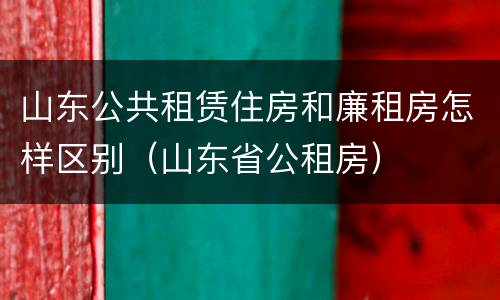 山东公共租赁住房和廉租房怎样区别（山东省公租房）