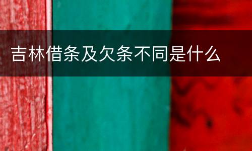 吉林借条及欠条不同是什么