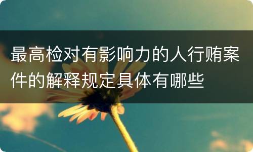 最高检对有影响力的人行贿案件的解释规定具体有哪些