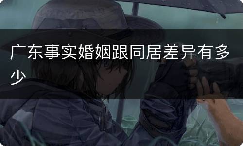 广东事实婚姻跟同居差异有多少