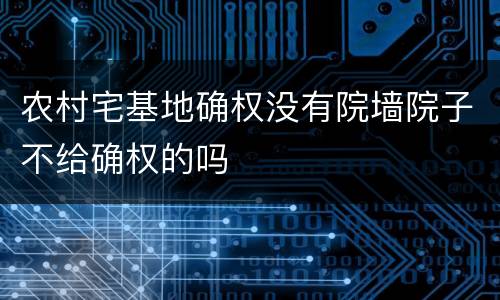 农村宅基地确权没有院墙院子不给确权的吗