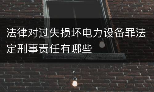 法律对过失损坏电力设备罪法定刑事责任有哪些