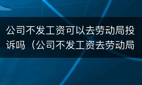 公司不发工资可以去劳动局投诉吗（公司不发工资去劳动局投诉有用吗）