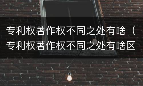 专利权著作权不同之处有啥（专利权著作权不同之处有啥区别）