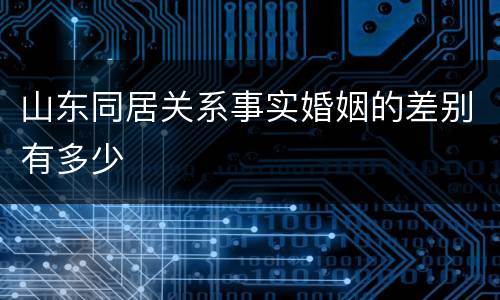 山东同居关系事实婚姻的差别有多少