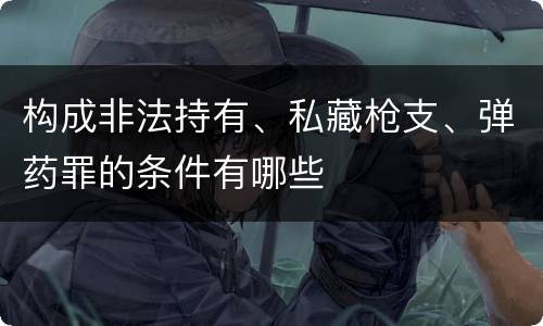 构成非法持有、私藏枪支、弹药罪的条件有哪些