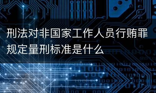 刑法对非国家工作人员行贿罪规定量刑标准是什么