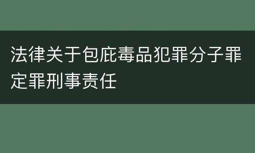 法律关于包庇毒品犯罪分子罪定罪刑事责任