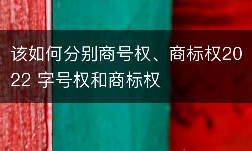 该如何分别商号权、商标权2022 字号权和商标权
