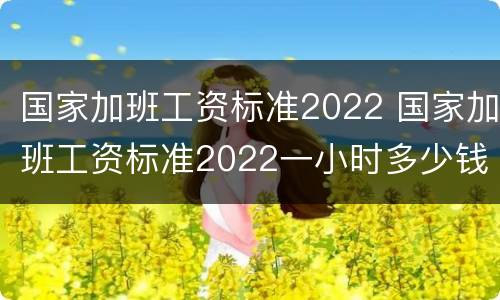 国家加班工资标准2022 国家加班工资标准2022一小时多少钱