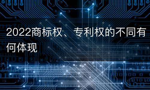 2022商标权、专利权的不同有何体现