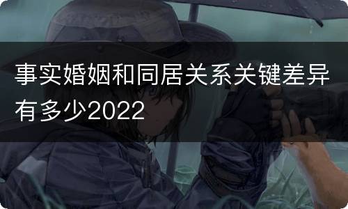 事实婚姻和同居关系关键差异有多少2022