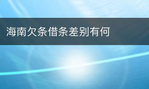 海南欠条借条差别有何
