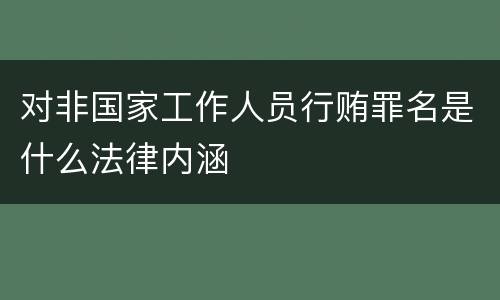 对非国家工作人员行贿罪名是什么法律内涵