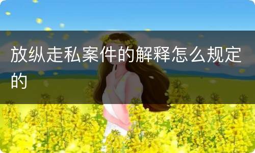 放纵走私案件的解释怎么规定的