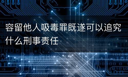 容留他人吸毒罪既遂可以追究什么刑事责任