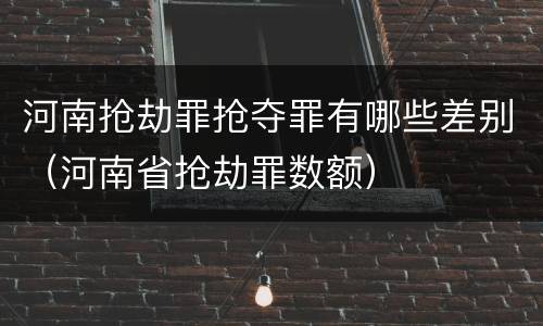 河南抢劫罪抢夺罪有哪些差别（河南省抢劫罪数额）