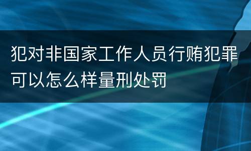 犯对非国家工作人员行贿犯罪可以怎么样量刑处罚