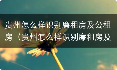 贵州怎么样识别廉租房及公租房（贵州怎么样识别廉租房及公租房呢）