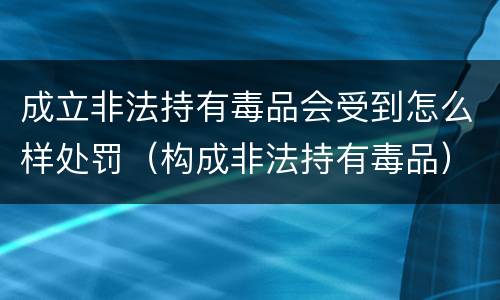 成立非法持有毒品会受到怎么样处罚（构成非法持有毒品）