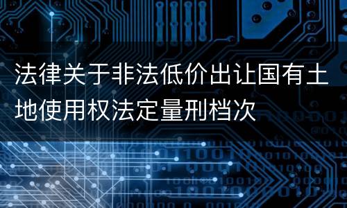 法律关于非法低价出让国有土地使用权法定量刑档次