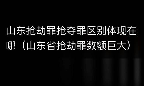 山东抢劫罪抢夺罪区别体现在哪（山东省抢劫罪数额巨大）