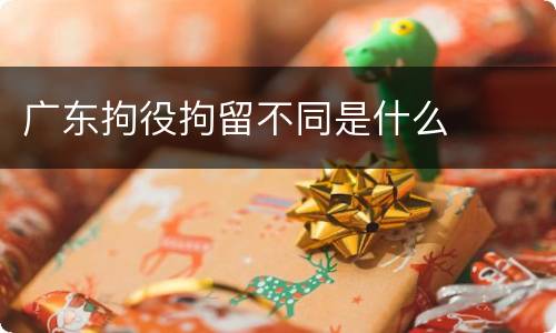 广东拘役拘留不同是什么