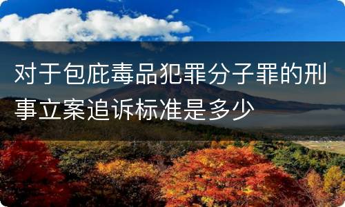 对于包庇毒品犯罪分子罪的刑事立案追诉标准是多少