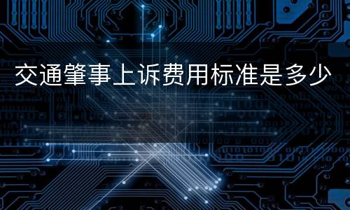 交通肇事上诉费用标准是多少