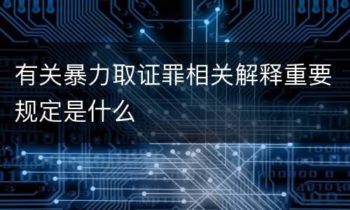 有关暴力取证罪相关解释重要规定是什么