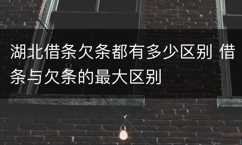 湖北借条欠条都有多少区别 借条与欠条的最大区别