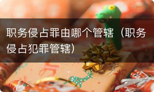 职务侵占罪由哪个管辖（职务侵占犯罪管辖）