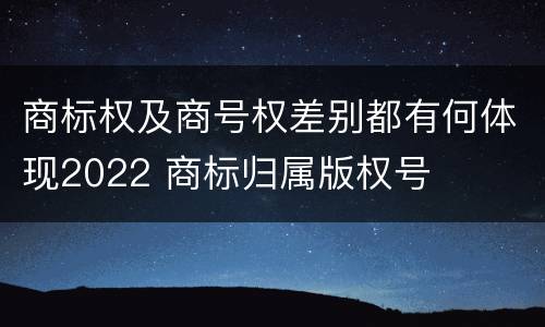 商标权及商号权差别都有何体现2022 商标归属版权号