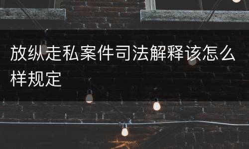 放纵走私案件司法解释该怎么样规定