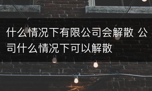 什么情况下有限公司会解散 公司什么情况下可以解散