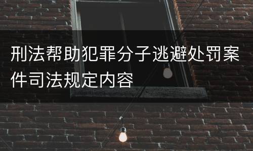 刑法帮助犯罪分子逃避处罚案件司法规定内容