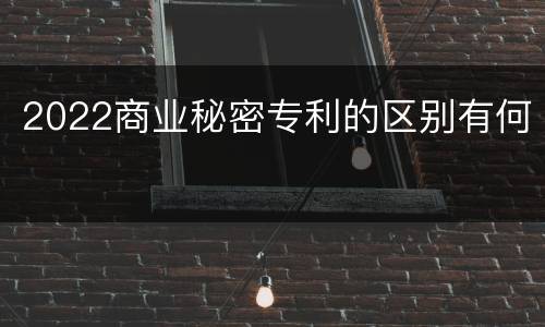 2022商业秘密专利的区别有何